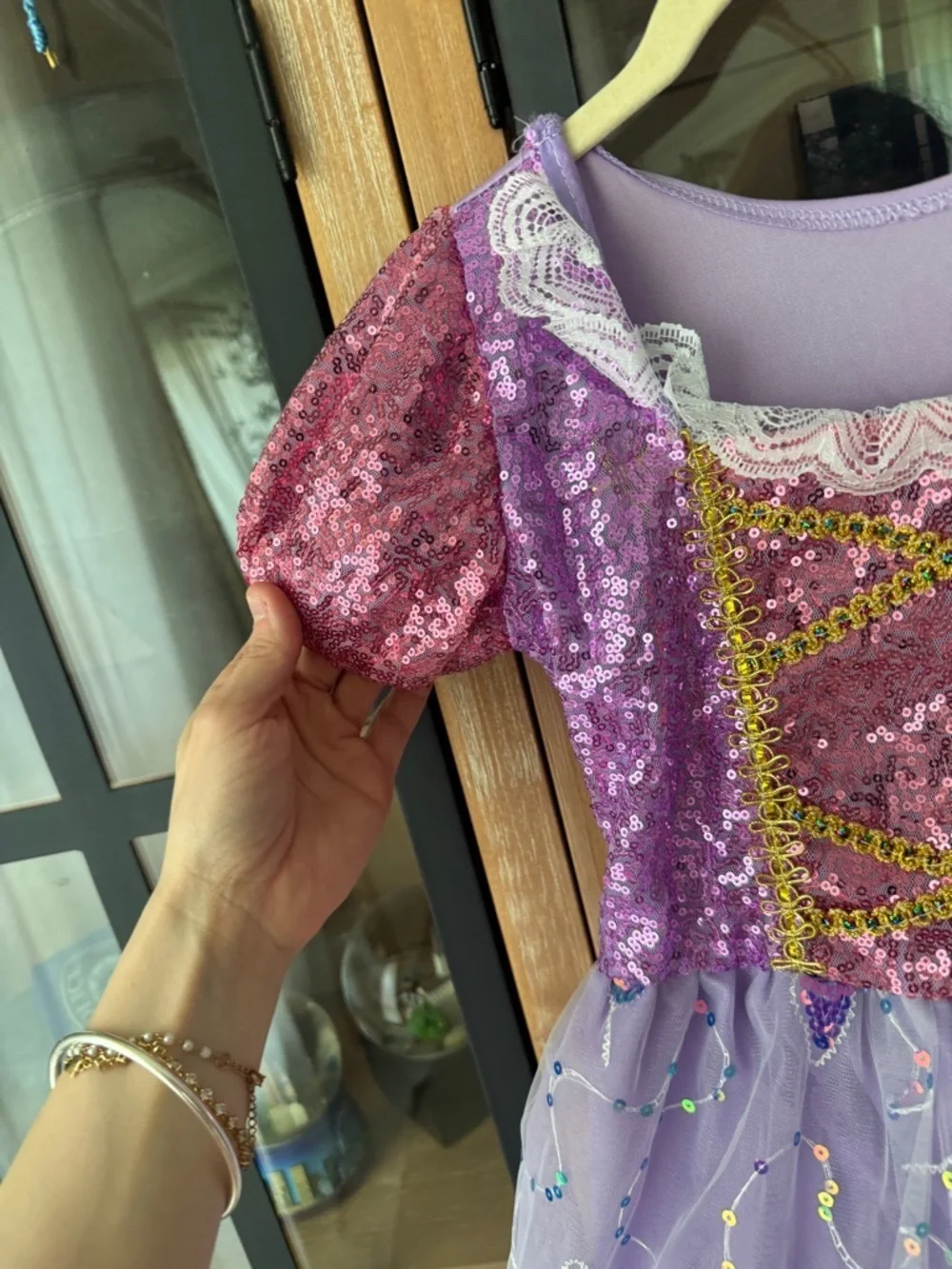 Rapunzel costume gown dress toddler lace butterflies sequins tangled princess